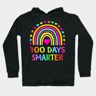 100Th Day Of School Teacher 100 Days Smarter Rainbow Hoodie